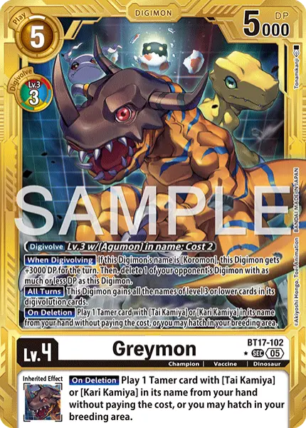 Digimon TCG Card 'BT17-102_P5' 'Greymon'
