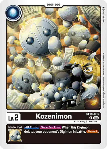 Digimon TCG Card 'BT18-005' 'Kozenimon'