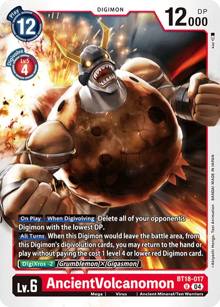 Digimon TCG Card 'BT18-017' 'AncientVolcanomon'