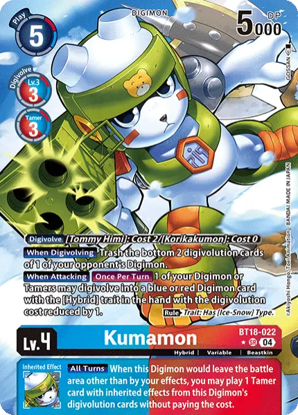 Digimon TCG Card 'BT18-022_P1' 'Kumamon'