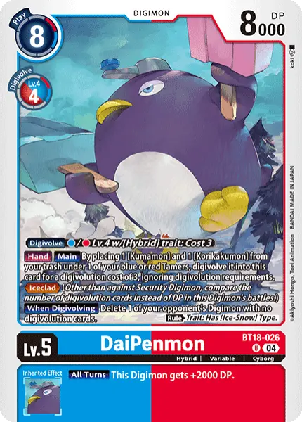 Digimon TCG Card 'BT18-026' 'Daipenmon'