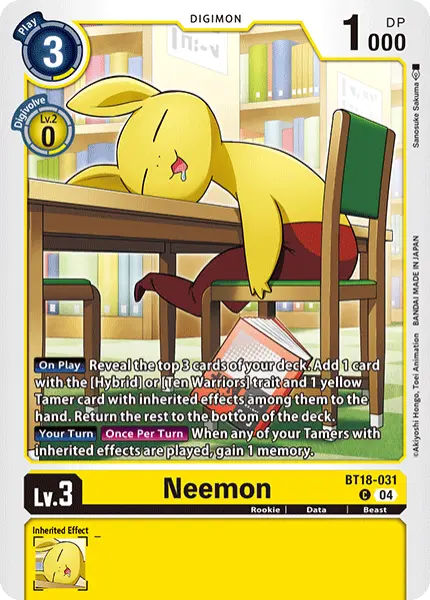 Digimon TCG Card 'BT18-031' 'Neemon'
