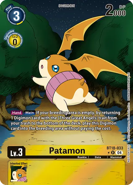 Digimon TCG Card 'BT18-033_P1' 'Patamon'