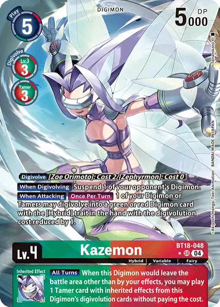 Digimon TCG Card 'BT18-048_P1' 'Kazemon'