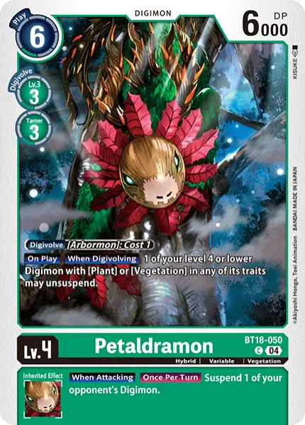 Digimon TCG Card 'BT18-050' 'Petaldramon'
