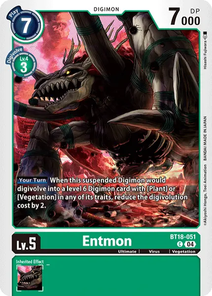 Digimon TCG Card 'BT18-051' 'Entmon'