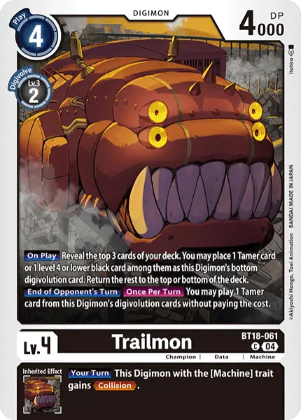 Digimon TCG Card 'BT18-061' 'Trailmon'