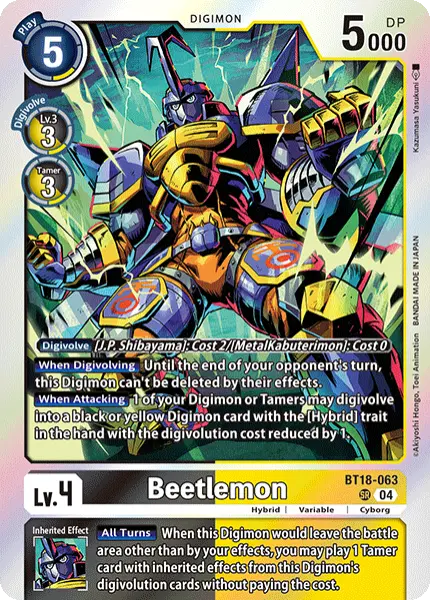 Digimon TCG Card 'BT18-063' 'Beetlemon'