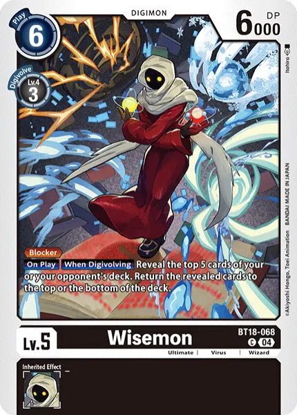 Digimon TCG Card 'BT18-068' 'Wisemon'