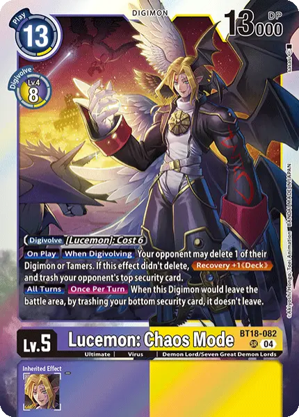 Digimon TCG Card 'BT18-082' 'Lucemon: Chaos Mode'