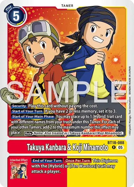 Digimon TCG Card 'BT18-088_P2' 'Takuya Kanbara & Koji Minamoto'