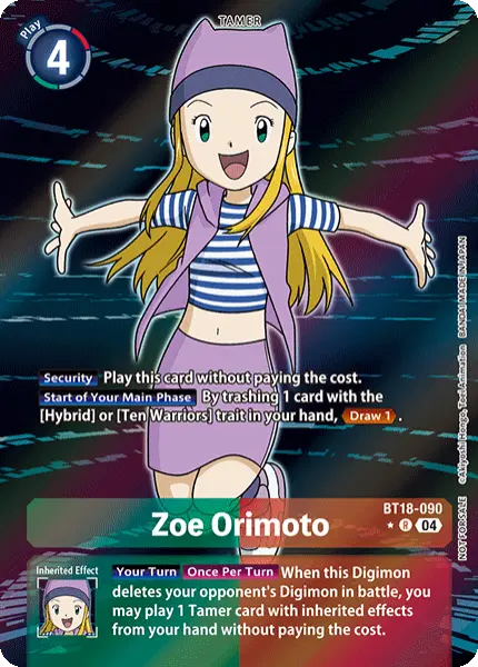 Digimon TCG Card 'BT18-090_P1' 'Zoe Orimoto'