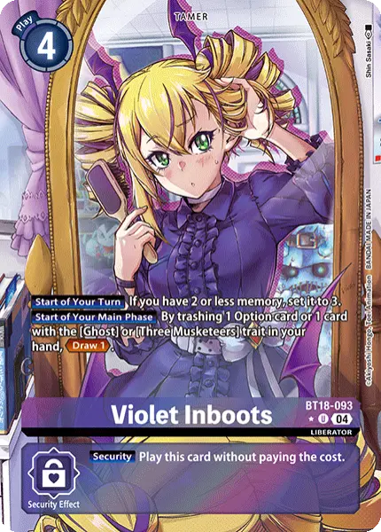 Digimon TCG Card 'BT18-093_P1' 'Violet Inboots'