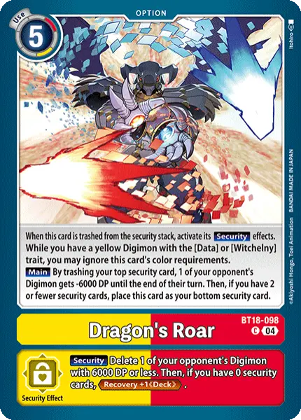 Digimon TCG Card 'BT18-098' 'Dragon's Roar'