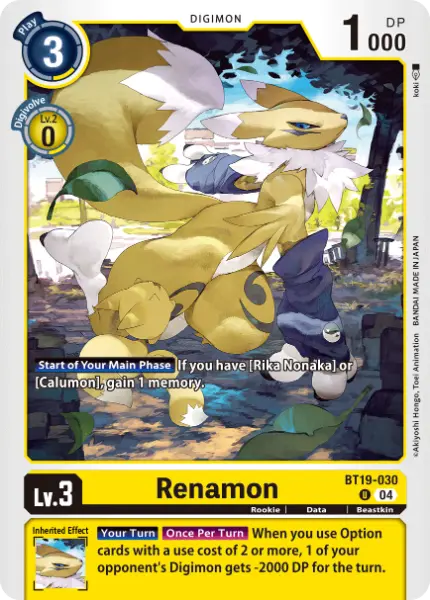 Digimon TCG Card 'BT19-030' 'Renamon'