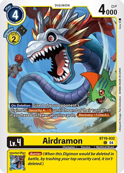 Digimon TCG Card 'BT19-032' 'Airdramon'