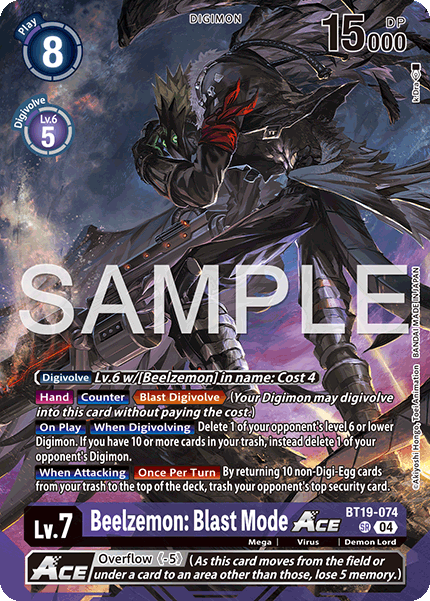 Digimon TCG Card 'BT19-074_P3' 'Beelzemon: Blast Mode'