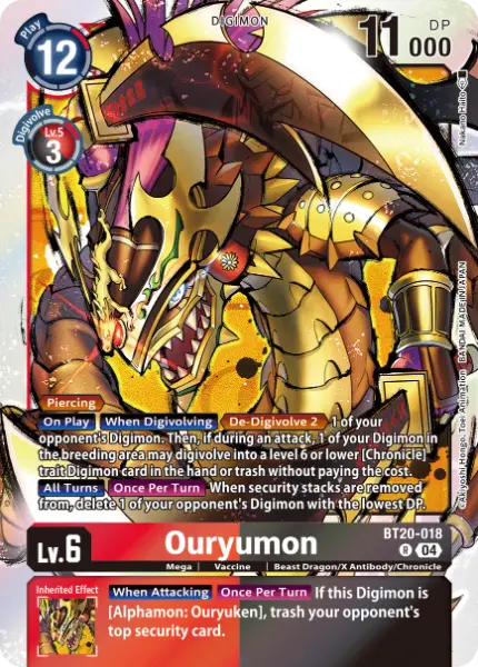 Digimon TCG Card BT20-018 Ouryumon