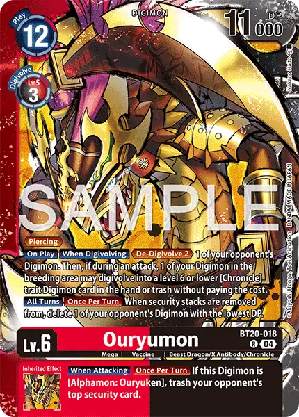 Digimon TCG Card 'BT20-018_P1' 'Ouryumon'