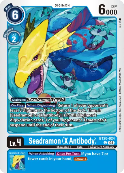 Digimon TCG Card 'BT20-024' 'Seadramon (X Antibody)'