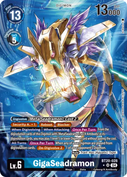 Digimon TCG Card 'BT20-028_P1' 'GigaSeadramon'