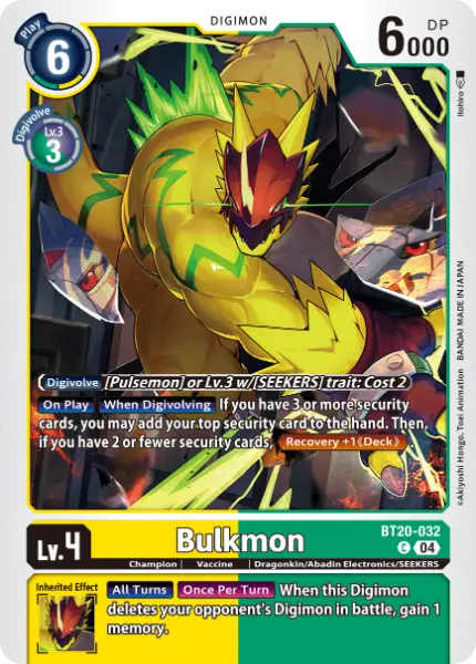 Digimon TCG Card 'BT20-032' 'Bulkmon'