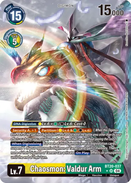Digimon TCG Card 'BT20-037_P1' 'Chaosmon: Valdur Arm'