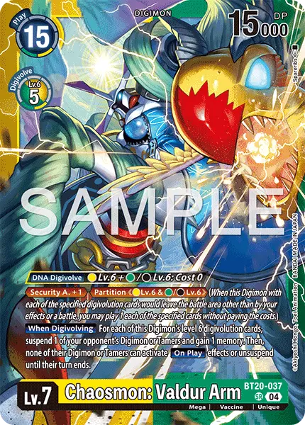 Digimon TCG Card 'BT20-037_P2' 'Chaosmon: Valdur Arm'