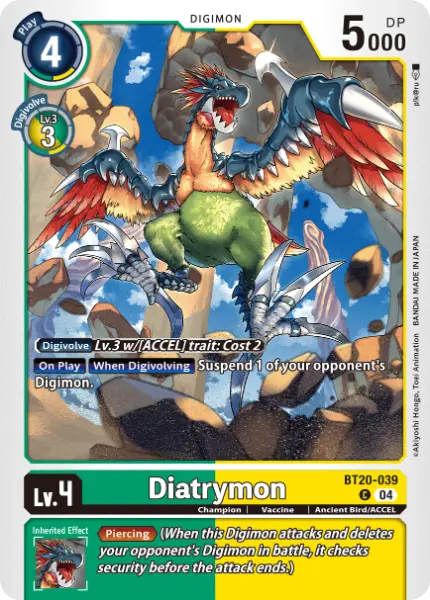 Digimon TCG Card 'BT20-039' 'Diatrymon'