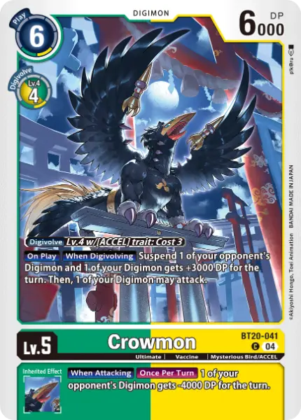 Digimon TCG Card 'BT20-041' 'Crowmon'