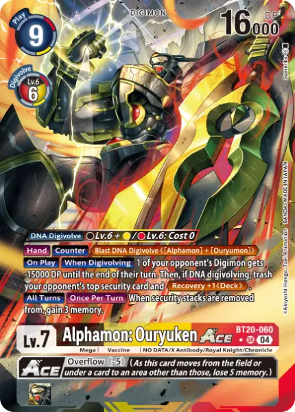 Digimon TCG Card 'BT20-060_P1' 'Alphamon: Ouryuken'