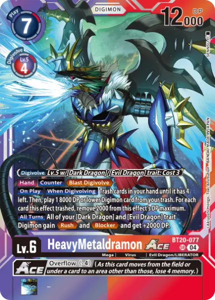 Digimon TCG Card 'BT20-077' 'HeavyMetaldramon'