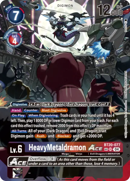 Digimon TCG Card 'BT20-077_P2' 'HeavyMetaldramon'