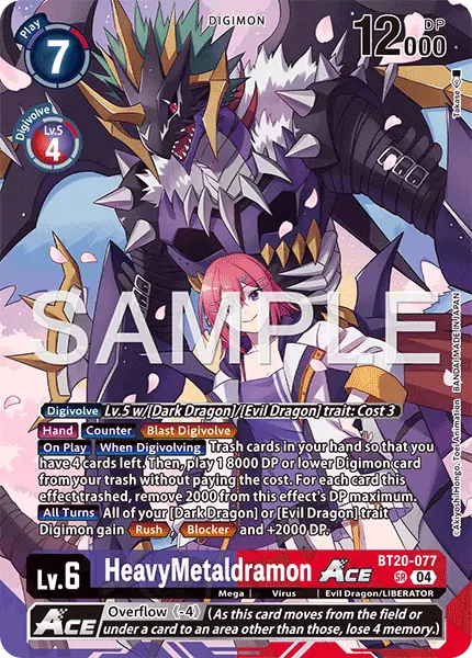 Digimon TCG Card 'BT20-077_P3' 'HeavyMetaldramon'
