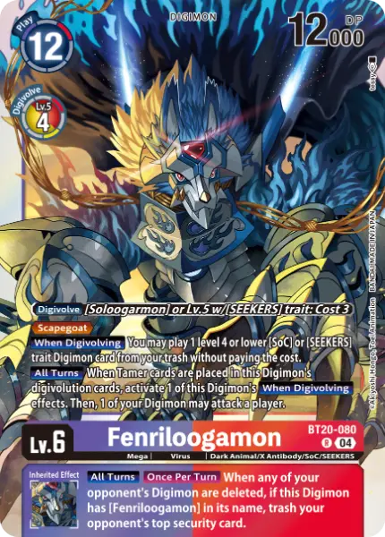 Deck Fenriloogamon - 19th with preview of card BT20-080