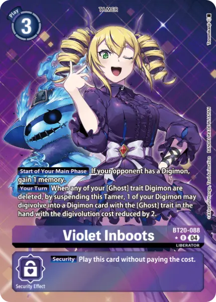 Digimon TCG Card 'BT20-088_P1' 'Violet Inboots'