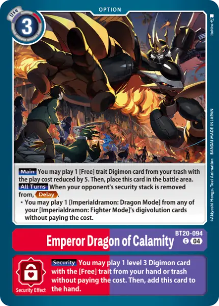 Digimon TCG Card 'BT20-094' 'Emperor Dragon of Calamity'