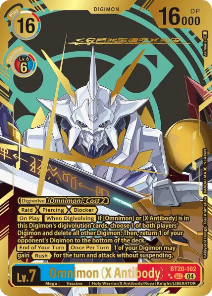 Digimon TCG Card 'BT20-102_P2' 'Omnimon (X Antibody)'