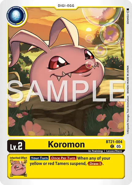 Digimon TCG Card 'BT21-004_P1' 'Koromon'