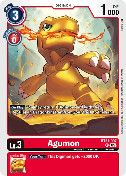 Digimon TCG Card 'BT21-007' 'Agumon'