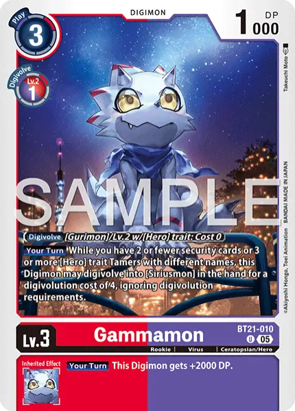 Digimon TCG Card 'BT21-010_P1' 'Gammamon'