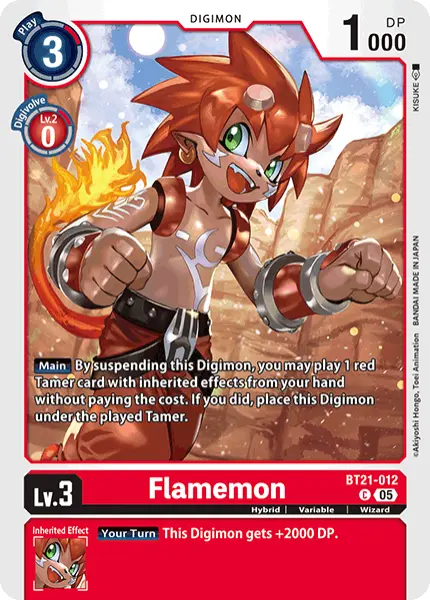 Digimon TCG Card 'BT21-012' 'Flamemon'