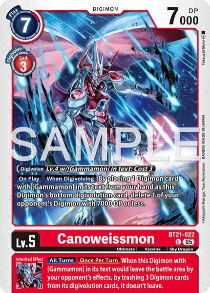 Digimon TCG Card 'BT21-022_P1' 'Canoweissmon'