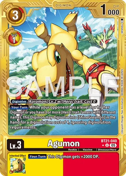 Digimon TCG Card 'BT21-040_P2' 'Agumon'