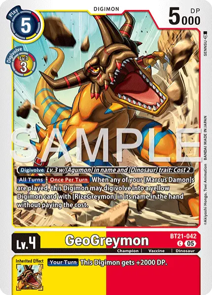 Digimon TCG Card 'BT21-042_P1' 'GeoGreymon'