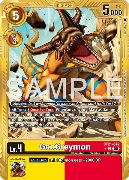 Digimon TCG Card 'BT21-042_P2' 'GeoGreymon'