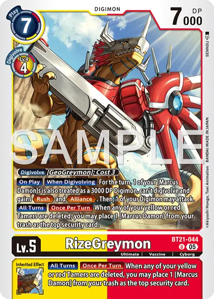 Digimon TCG Card 'BT21-044_P1' 'RizeGreymon'