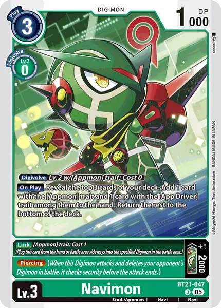 Digimon TCG Card 'BT21-047' 'Navimon'