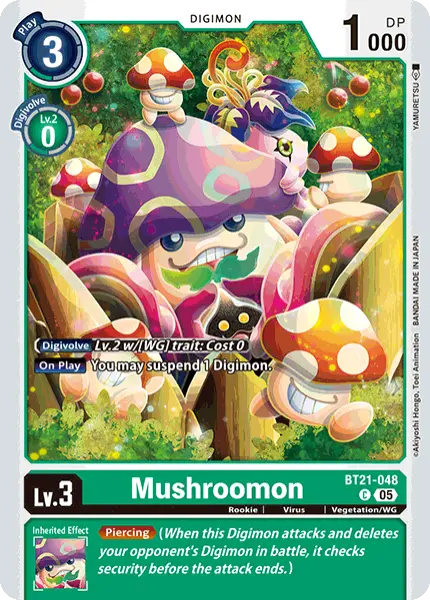 Digimon TCG Card 'BT21-048' 'Mushroomon'
