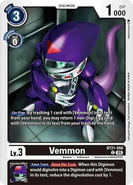 Digimon TCG Card 'BT21-056' 'Vemmon'